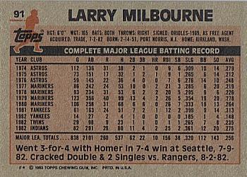 Larry Milbourne  baseball card collectible - Main Image 2