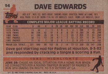 Dave Edwards  baseball card collectible - Main Image 2