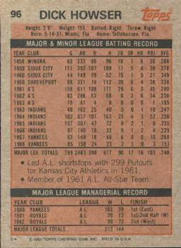 Dick Howser  baseball card collectible - Main Image 2