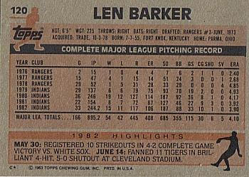 Len Barker  baseball card collectible - Main Image 2