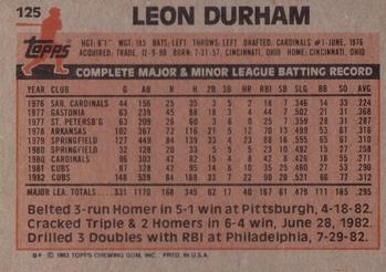 Leon Durham  baseball card collectible - Main Image 2