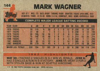 Mark Wagner  baseball card collectible - Main Image 2