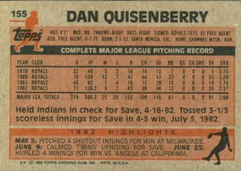 Dan Quisenberry  baseball card collectible - Main Image 2