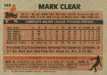 Mark Clear  baseball card collectible - Main Image 2