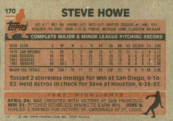 Steve Howe  baseball card collectible - Main Image 2