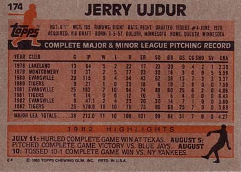 Jerry Ujdur  baseball card collectible - Main Image 2
