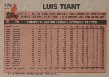 Luis Tiant  baseball card collectible - Main Image 2