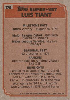 Luis Tiant  baseball card collectible - Main Image 2