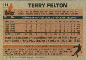 Terry Felton  baseball card collectible - Main Image 2