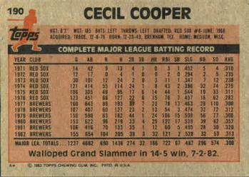 Cecil Cooper  baseball card collectible - Main Image 2