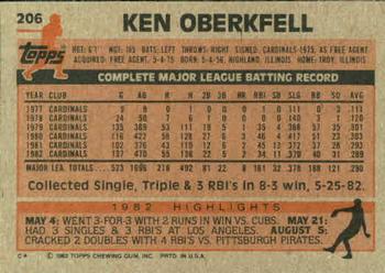 Ken Oberkfell  baseball card collectible - Main Image 2