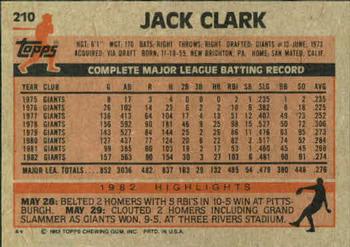 Jack Clark  baseball card collectible - Main Image 2