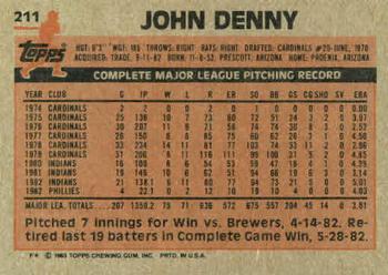John Denny  baseball card collectible - Main Image 2