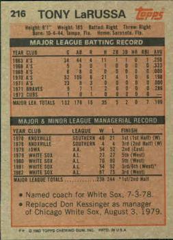 Tony LaRussa  baseball card collectible - Main Image 2