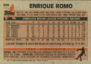 Enrique Romo  baseball card collectible - Main Image 2