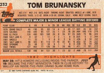 Tom Brunansky  baseball card collectible - Main Image 2