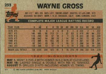 Wayne Gross  baseball card collectible - Main Image 2