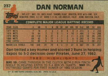 Dan Norman  baseball card collectible - Main Image 2