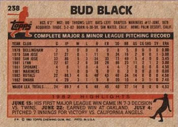 Bud Black  baseball card collectible - Main Image 2