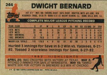 Dwight Bernard  baseball card collectible - Main Image 2