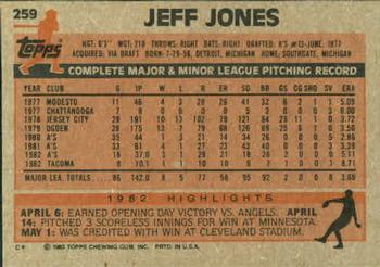 Jeff Jones  baseball card collectible - Main Image 2