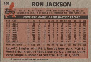 Ron Jackson  baseball card collectible - Main Image 2