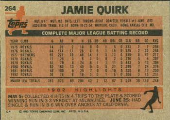 Jamie Quirk  baseball card collectible - Main Image 2