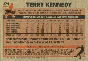 Terry Kennedy  baseball card collectible - Main Image 2