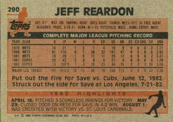 Jeff Reardon  baseball card collectible - Main Image 2
