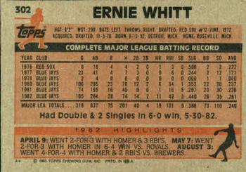 Ernie Whitt  baseball card collectible - Main Image 2