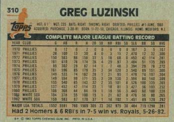 Greg Luzinski  baseball card collectible - Main Image 2