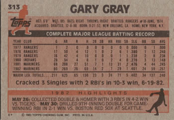 Gary Gray  baseball card collectible - Main Image 2