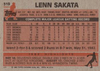Lenn Sakata  baseball card collectible - Main Image 2