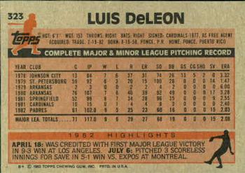 Luis DeLeon  baseball card collectible - Main Image 2