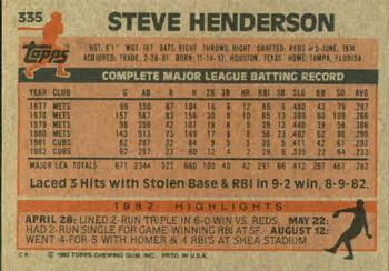 Steve Henderson  baseball card collectible - Main Image 2