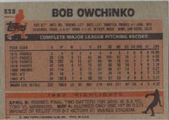 Bob Owchinko  baseball card collectible - Main Image 2