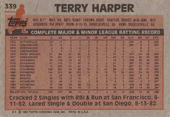 Terry Harper  baseball card collectible - Main Image 2
