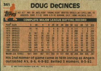 Doug DeCinces  baseball card collectible - Main Image 2