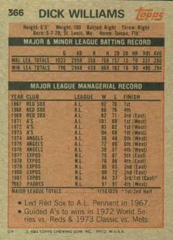 Dick Williams  baseball card collectible - Main Image 2