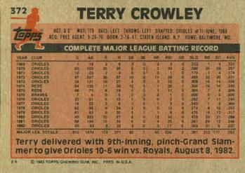 Terry Crowley  baseball card collectible - Main Image 2