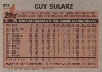 Guy Sularz  baseball card collectible - Main Image 2