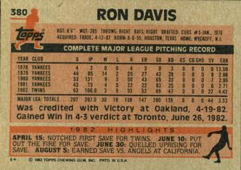 Ron Davis  baseball card collectible - Main Image 2