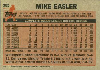Mike Easler  baseball card collectible - Main Image 2