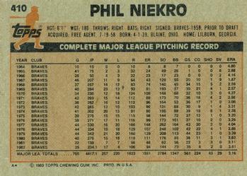 Phil Niekro  baseball card collectible - Main Image 2