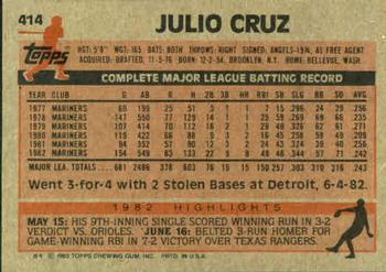 Julio Cruz  baseball card collectible - Main Image 2