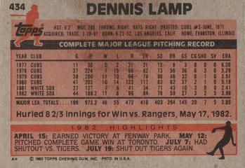 Dennis Lamp  baseball card collectible - Main Image 2