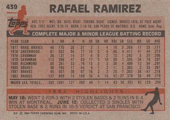Rafael Ramirez  baseball card collectible - Main Image 2