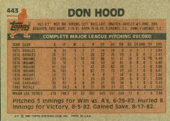 Don Hood  baseball card collectible - Main Image 2