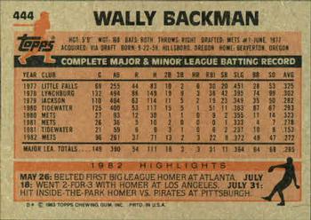 Wally Backman  baseball card collectible - Main Image 2