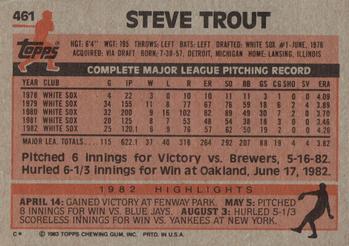 Steve Trout  baseball card collectible - Main Image 2